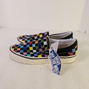 NWT Vans Slip On Mixed Media Rainbow Women's Size 8